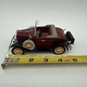 Vintage National Museum Mint 1931 Ford Model A Diecast Burgundy Yellow Wheels